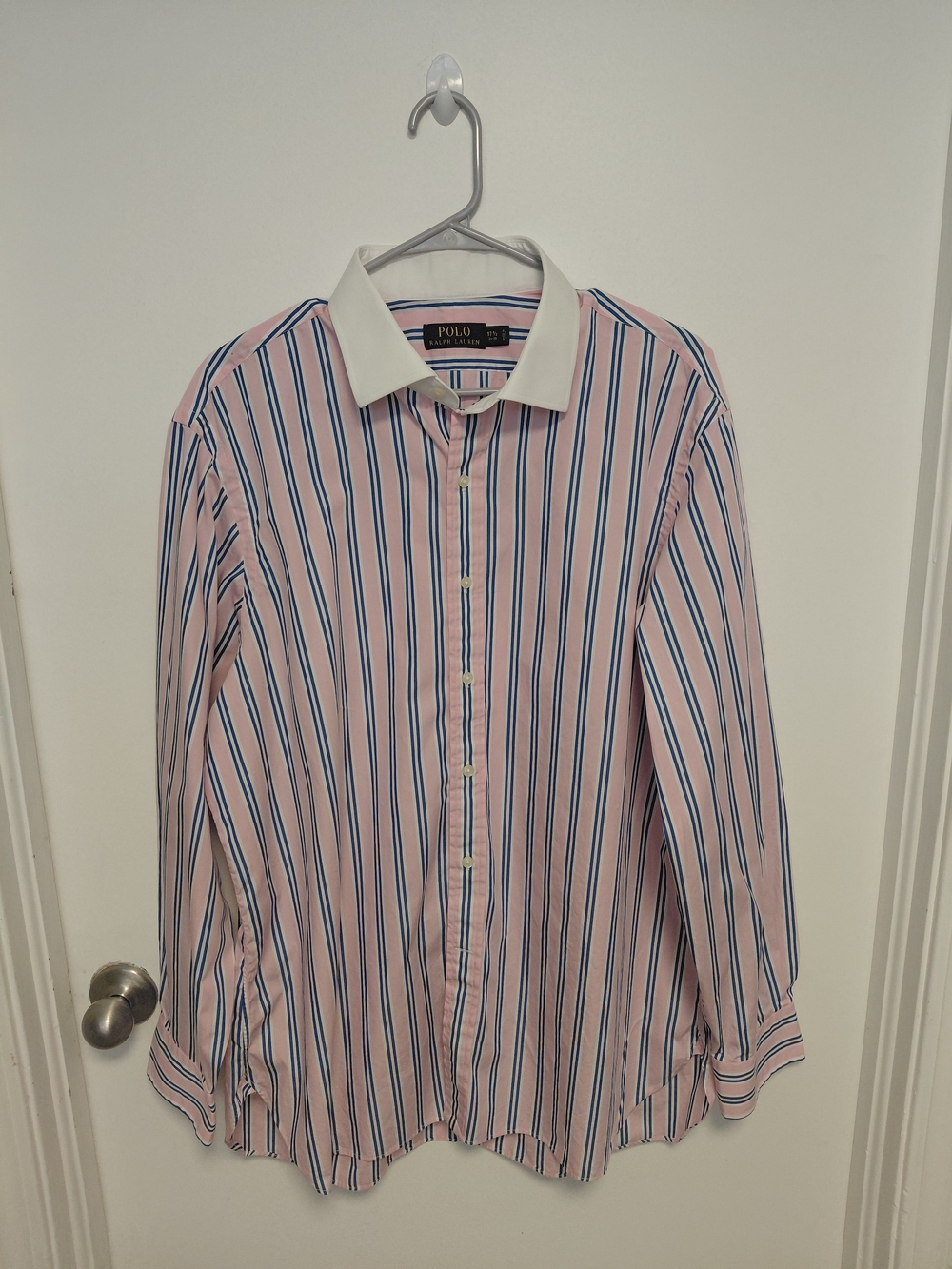Polo by Ralph Lauren Pink & Blue Striped Cotton Dress Shirt